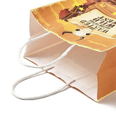 Cowboy Series Printed Kraft Paper Tote Bags ABAG-B006-02D-1