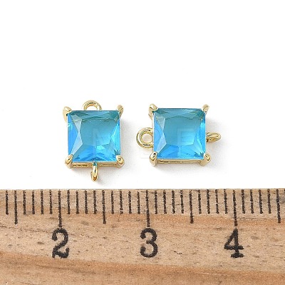 Brass Pave Cubic Zirconia Connector Charms KK-F892-53G-05-1