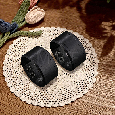 Flat Sided Cowhide Cord Bracelets BJEW-CL0001-62-1