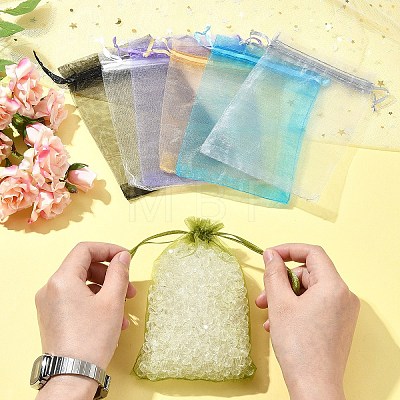 50Pcs Organza Bags Jewellery Storage Pouches Wedding Favour Party Mesh Drawstring Gift OP-FS0001-05C-1