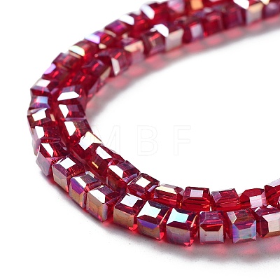Electroplate Glass Beads Strands EGLA-R030-4x4mm-04-1