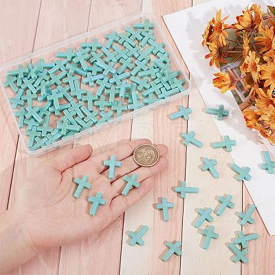 100Pcs Plastic Imitation Turquoise Beads KY-SC0002-18B-1