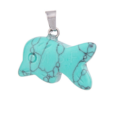 Synthetic Turquoise Pendants PW-WG170A9-04-1