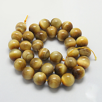 Natural Gold Tiger Eye Beads Strands G-G212-10mm-18-1