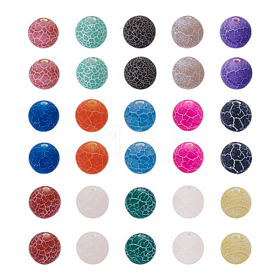 300Pcs 15 Colors Natural Crackle Agate Beads G-TA0001-26-1