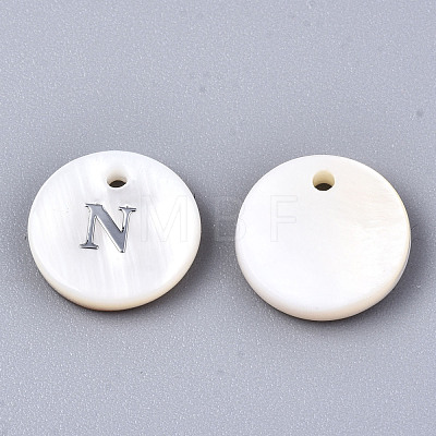 Natural Freshwater Shell Pendants X-SHEL-Q018-01A-N-P-1