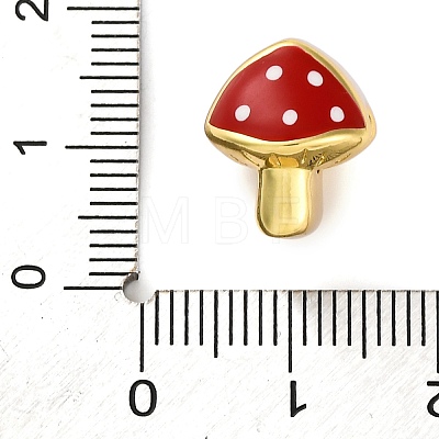 Brass Enamel European Beads KK-Z081-02-1