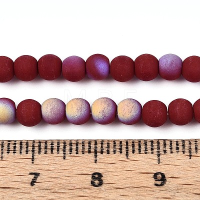 Frosted Opaque Glass Beads Strands LS-GLAA-T032-P4mm-MBB23-1