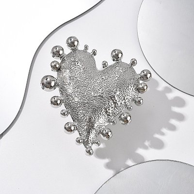 Heart Alloy Open Cuff Rings RJEW-A057-01P-1