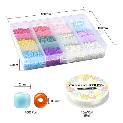 DIY Candy Color Seed Beads Bracelet Making Kit SEED-YW0001-79-1