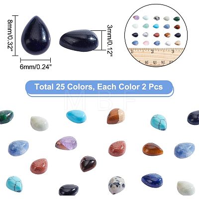 Mixed Gemstone Cabochons G-GA0001-08-1