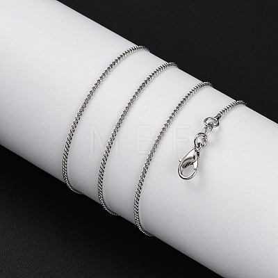 1mm Rack Plating Brass Twisted Chain Necklaces for Women Men MAK-L044-31P-1