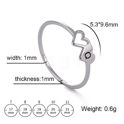 304 Stainless Steel Finger Rings for Women Men FS-WGB974C-49-1