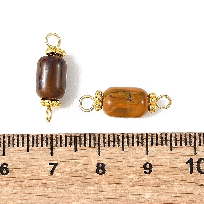 Natural Mookaite Beaded Connector Charms PALLOY-JF05976-1