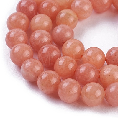 Natural Peach Calcite Beads Strands G-I247-12C-1