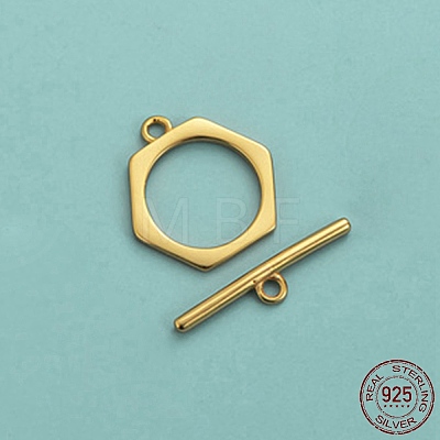 Rack Plating 925 Sterling Silver Toggle Clasps STER-NH0001-37G-1