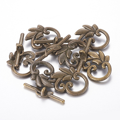 Leaf Tibetan Style Toggle Clasps LS-MLF0676Y-1