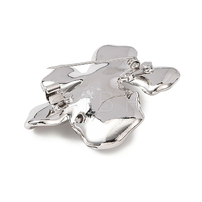 Flower Shape Alloy Rhinestone Lapel Pins for Backpack Clothes JEWB-B038-05P-1