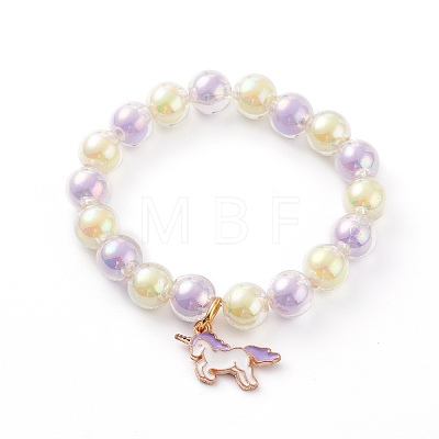 Transparent Acrylic Bead in Bead Stretch Bracelet Sets for Kids BJEW-JB06509-1
