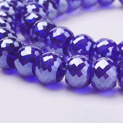 Electroplate Glass Bead Strands EGLA-P027-PL01-1