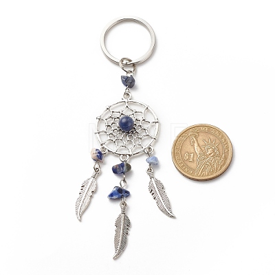 Natural Sodalite Keychain KEYC-JKC00346-02-1