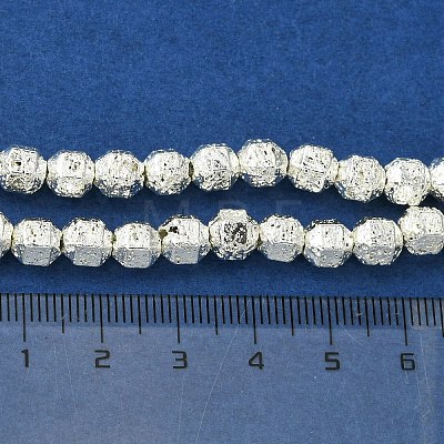 Electroplated Natural Lava Rock Beads Strands G-I360-N01-04-1