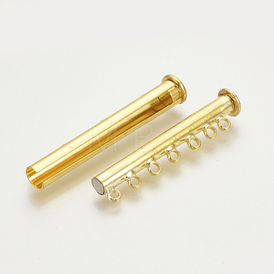 Brass Slide Lock Clasps X-KK-Q740-03G-1