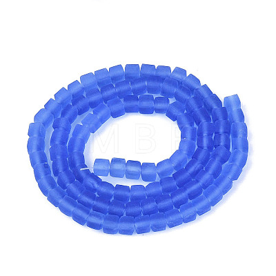 Transparent Frosted Glass Beads Strands GLAA-N072-01A-A13-1