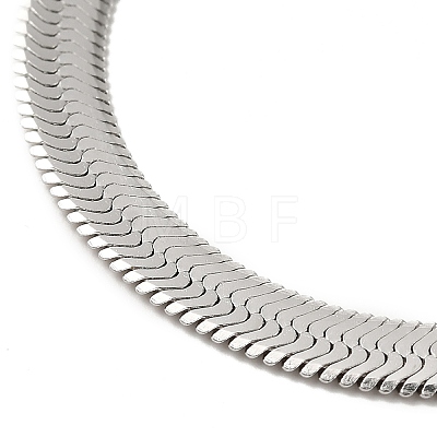 Unisex 304 Stainless Steel Herringbone Chains Necklaces NJEW-L173-011-P-1