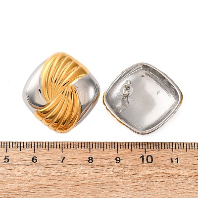 304 Stainless Steel Two Tone Stud Earrings EJEW-Z109-05GP-02-1