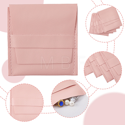 Square PU Leather Jewelry Flip Pouches PAAG-CL0001-02A-1