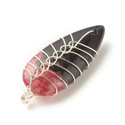 Natural Brazilian Agate Pendants PALLOY-JF01524-01-1