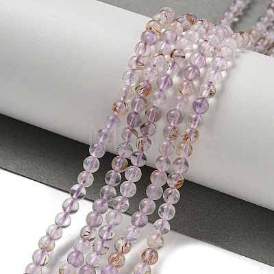 Natural Purple Rutilated Quartz Beads Strands G-B099-C01-01-1