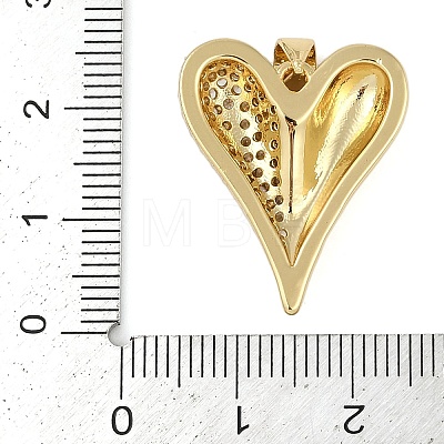 Brass Micro Pave Clear Cubic Zirconia Pendants KK-S392-02G-1