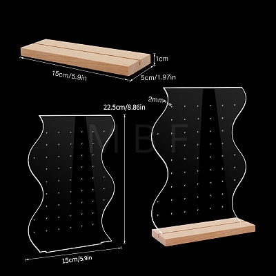 Clear Acrylic Earring Jewelry Display Stands PW-WG38568-09-1