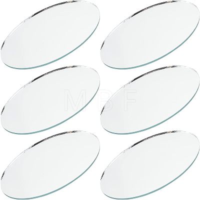 Olycraft 6Pcs Oval Glass Mirror AJEW-OC0003-19-1