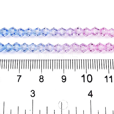 Gradient Color Baking Painted Glass Bead Strands DGLA-A039-T6mm-A019-1