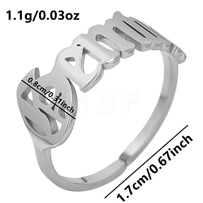 Non-Tarnish Adjustable Stainless Steel Constellations Cuff Ring for Couples TY6304-5-1