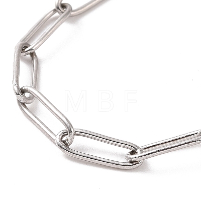 304 Stainless Steel Paperclip Chain Bracelet for Men Women BJEW-E031-03P-05-1