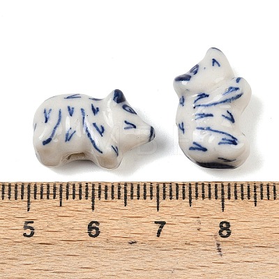 Animal Theme Blue and White Porcelain Beads PORC-Z007-05F-1