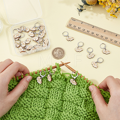 30Pcs Wood Locking Stitch Markers HJEW-BC00115-1