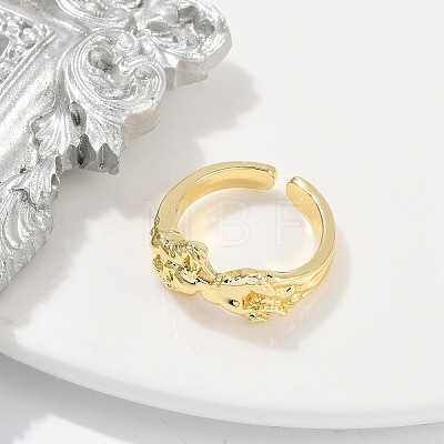 Rack Plating Brass Cuff Rings for Women RJEW-M028-61G-1