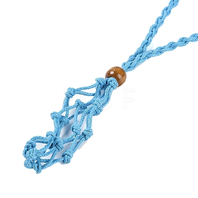 Braided Waxed Cord Empty Macrame Pouch Slider Necklace Making FIND-C061-01D-1