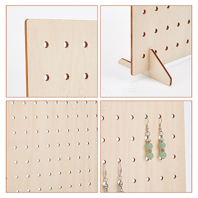 Wood Slant Back Earring Display Stands EDIS-WH0016-049-1