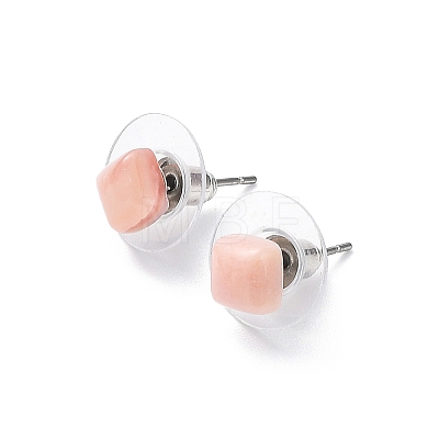 Natural Pink Opal Stud Earrings for Women EJEW-K091-01P-07-1