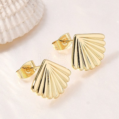 Brass Stud Earrings EJEW-B118-04G-1