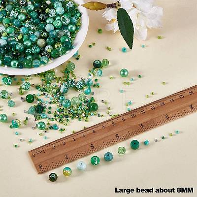 2 Bag Glass Round Beads Set JX547K-1