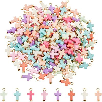  200Pcs Opaque Acrylic Pendants FIND-NB0003-17-1