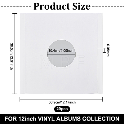 Inner Record Sleeves Acid Free Protection Covers ABAG-WH0044-20-1