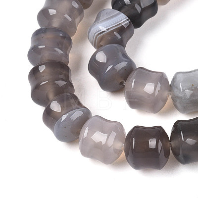 Natural Grey Agate Beads Strands G-N353-06A-07-1